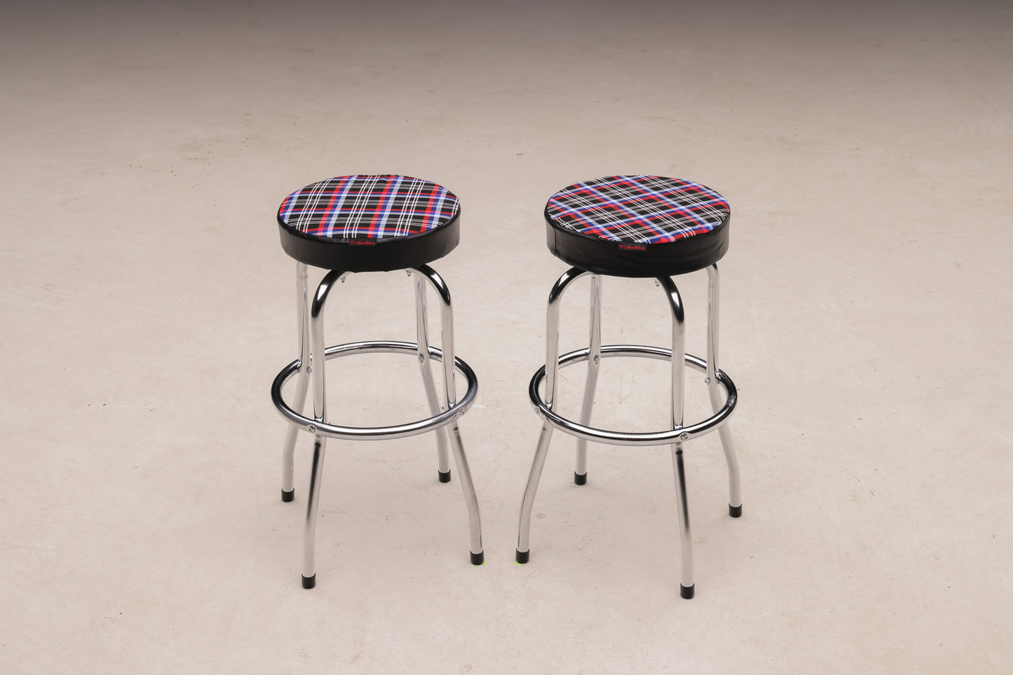 Accent Stools with Spirit Of LeMans-Style Upholstery