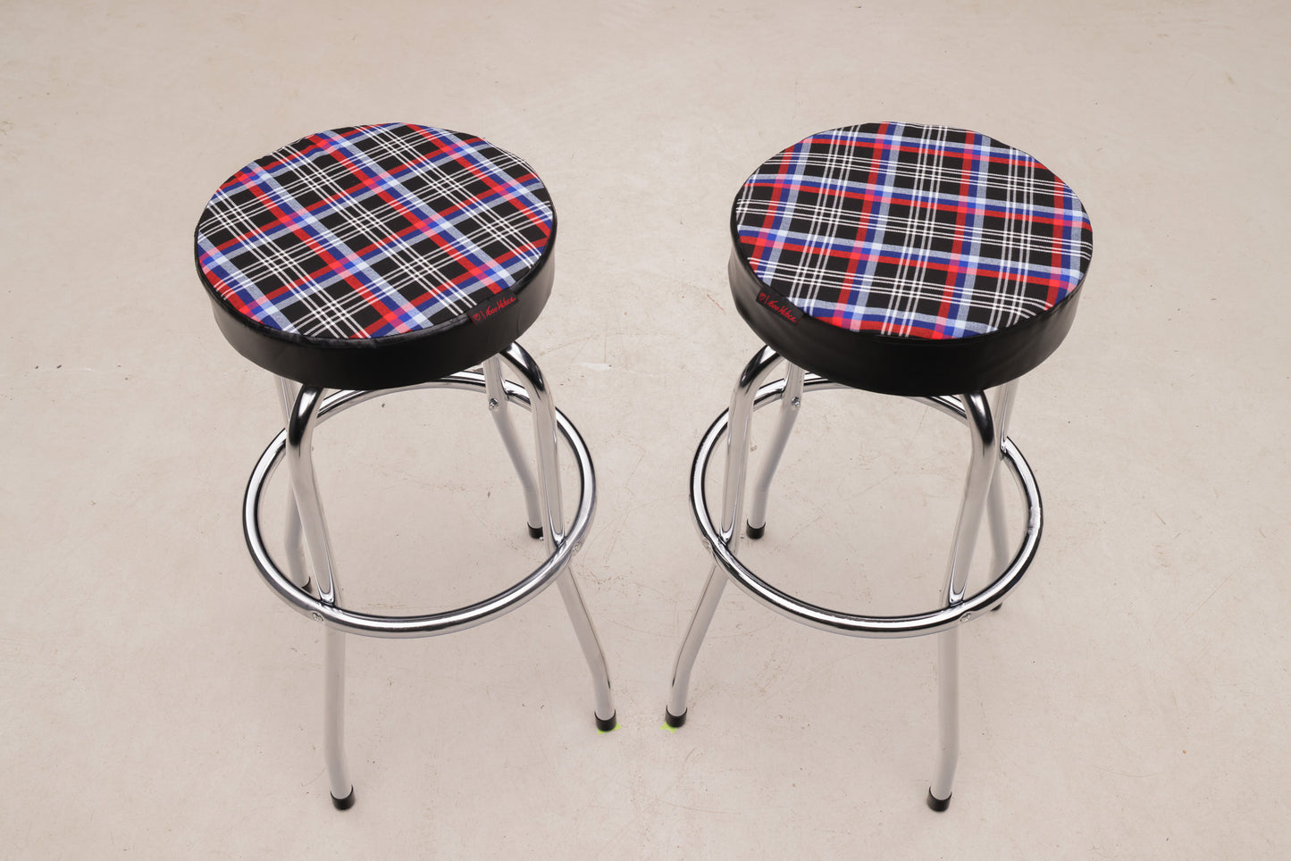 Accent Stools with Spirit Of LeMans-Style Upholstery